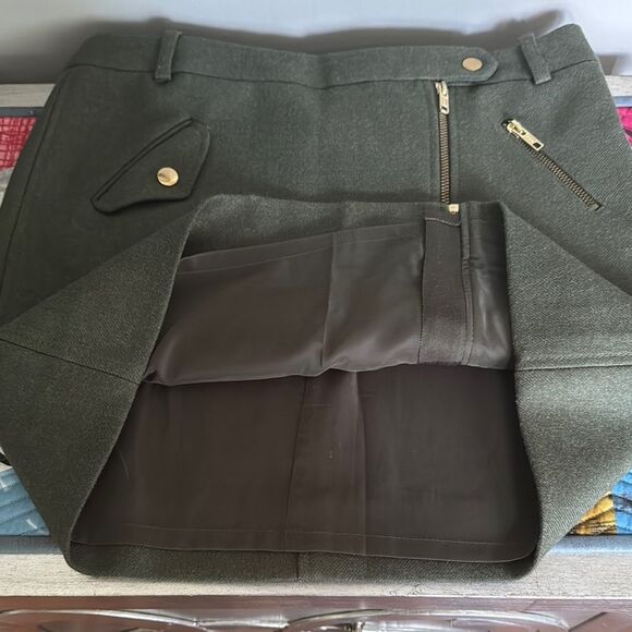 J. Crew Green Wool Mini Pencil Skirt sz 6 - Picture 8 of 8